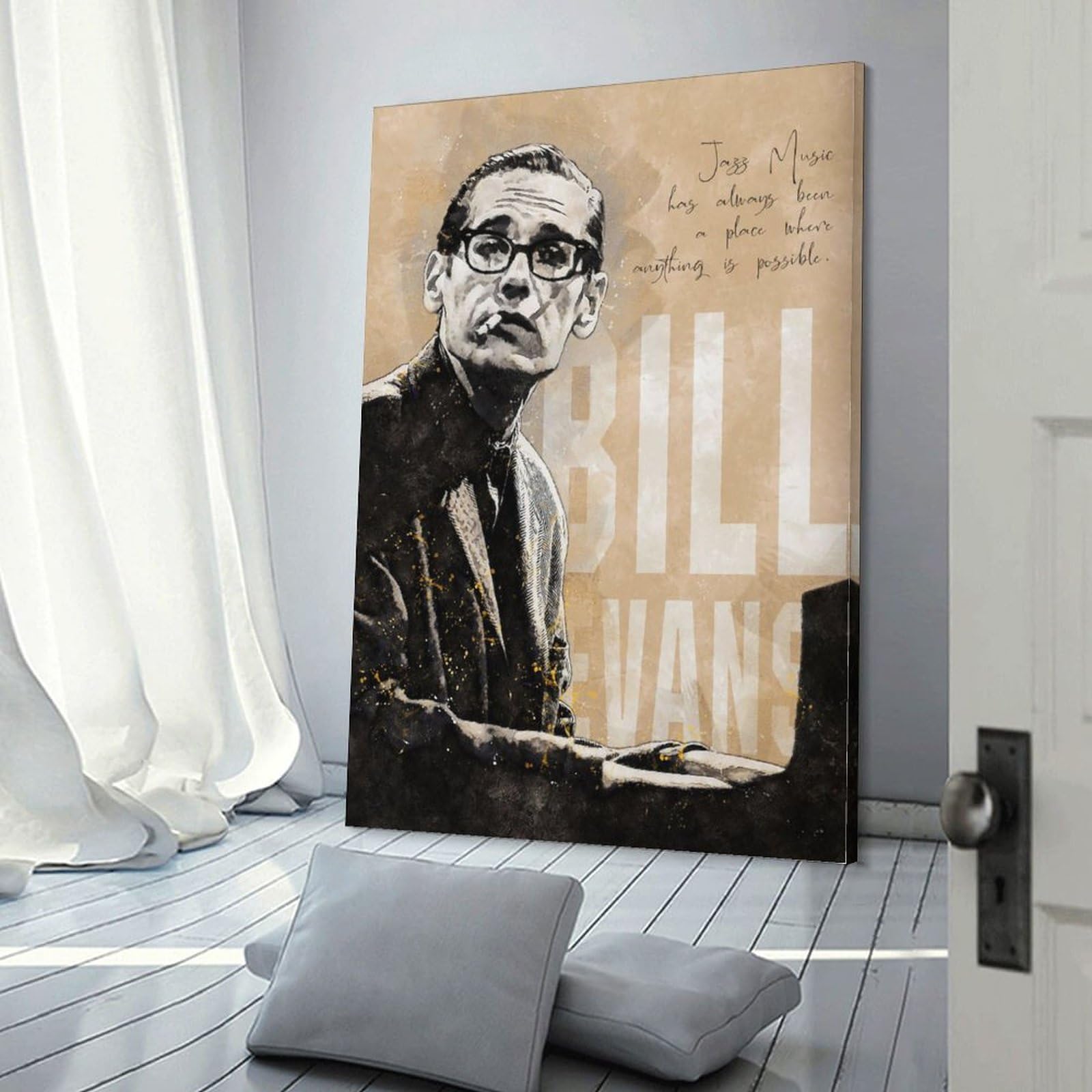 Amazon.co.jp: ジャズ音楽 ビル・エヴァンスのレトロポスター